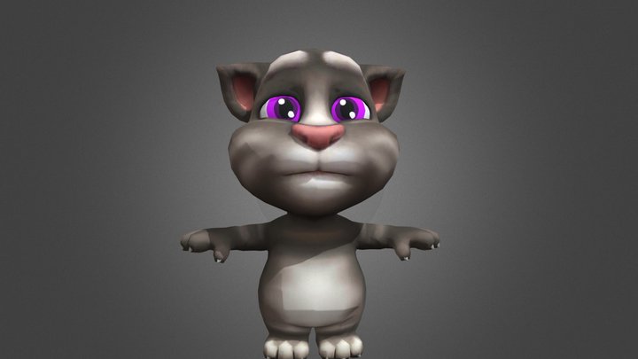 talking tom young on heartsping eyes (Merge) 3D Model