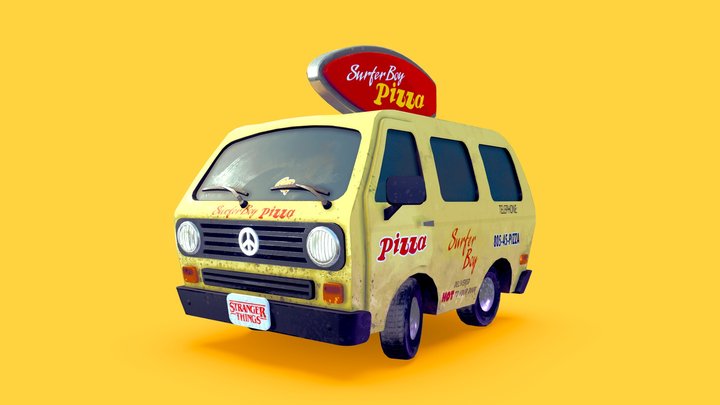 SurferBoy Pizza Van - Stranger Things - 3D model by L3X [4f7ff84