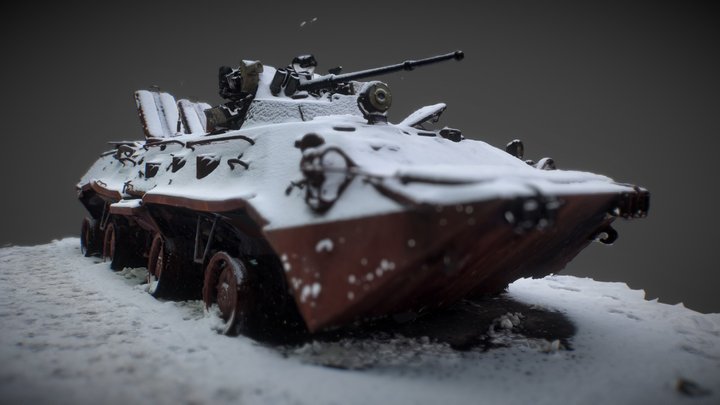 Destroyed Russian BTR-80A/82, Kyiv, Ukraine 3D Model