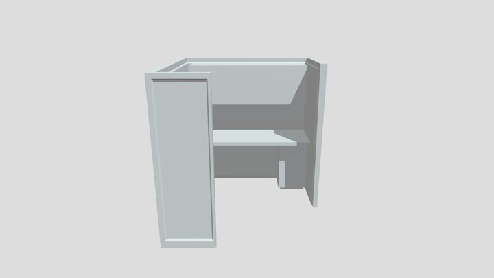 Low Poly Cubicle 3D Model