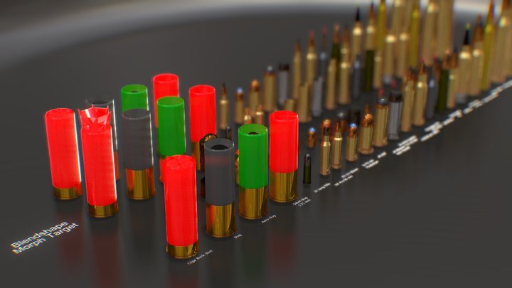 Weapon Bullet, Ammo, Cartridge game low ploy 3D Model