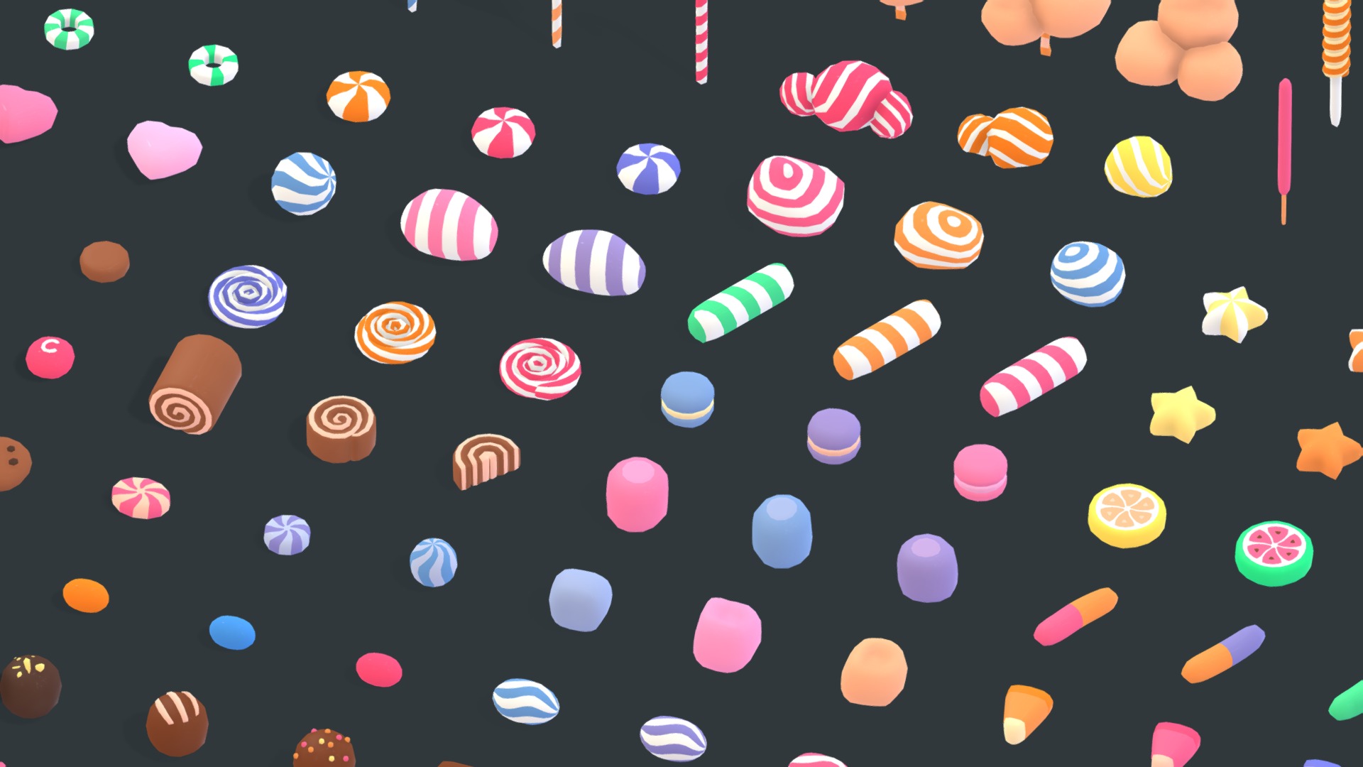 3D model Candy Land – Animation Asset - This is a 3D model of the Candy Land - Animation Asset. The 3D model is about background pattern.