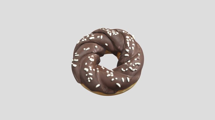 twisted donut chocolate and white sprinkles