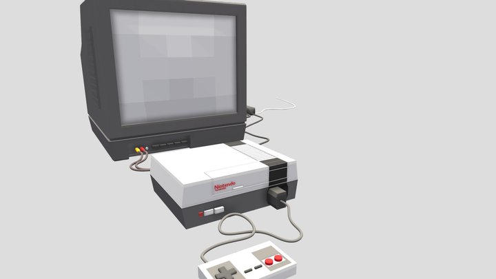 Nintendo Classic Game Console NES 3D Model