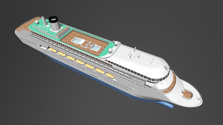 Large Modern Cruiseship Low-poly 3D model 3D Model