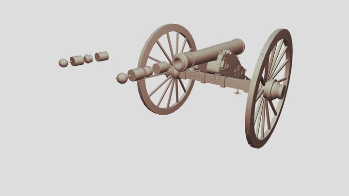 Napoleonic Era Cannon 3D Model
