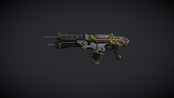 Gears Of War Assault Rifle 3D Model