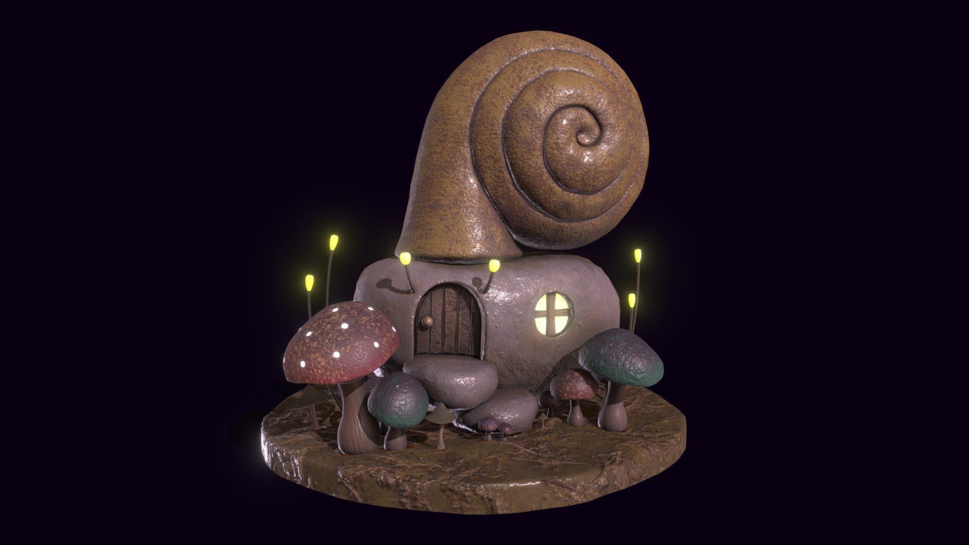 Fantasy Stylized Snail House 3D model by ArtTeeves [4f8e759] Sketchfab