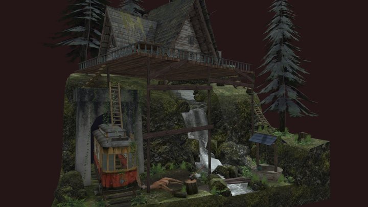 DAE Diorama - forest loner 3D Model