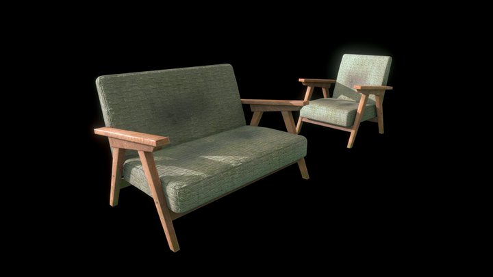 Soviet style armchairs 3D Model