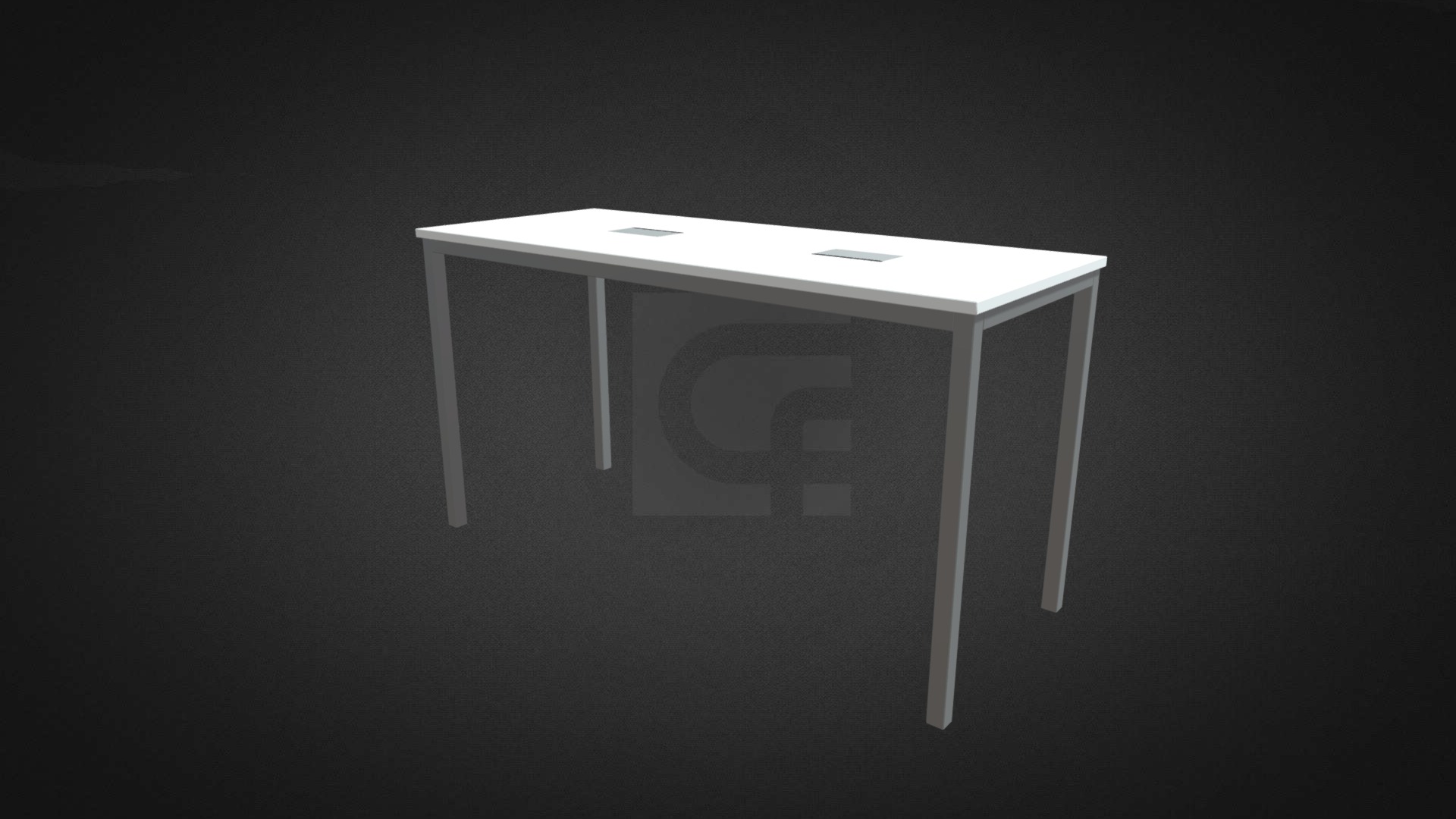 3D model Corrine Charging Height Table Hire - This is a 3D model of the Corrine Charging Height Table Hire. The 3D model is about a white box with a logo.