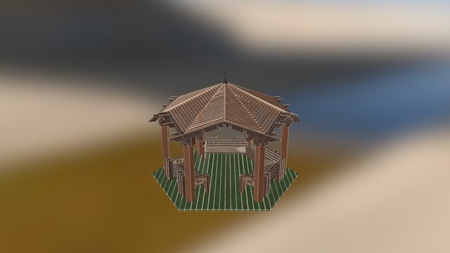 Pergola ronde 3D Model
