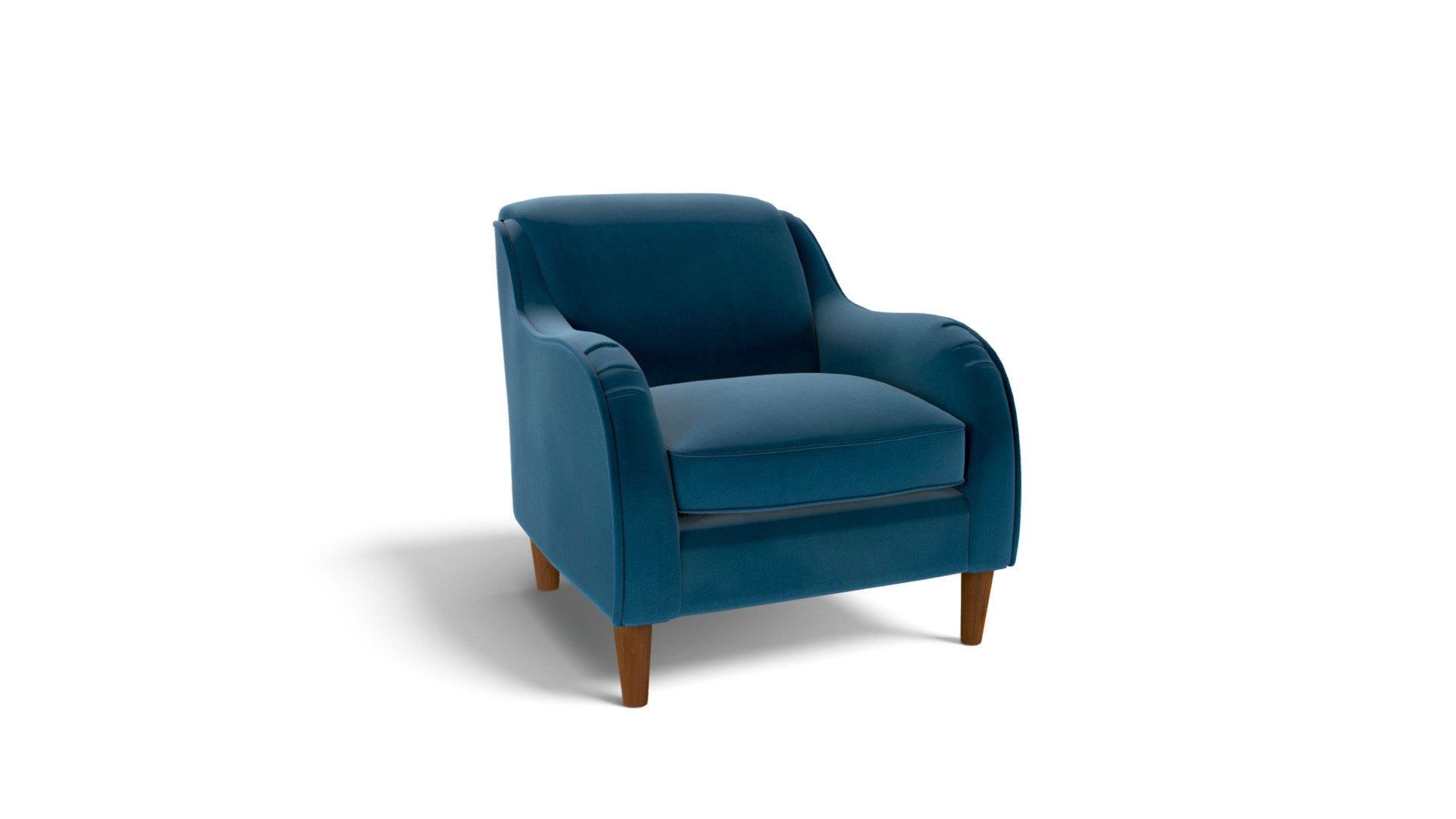 Helena Armchair, Plush Teal Velvet