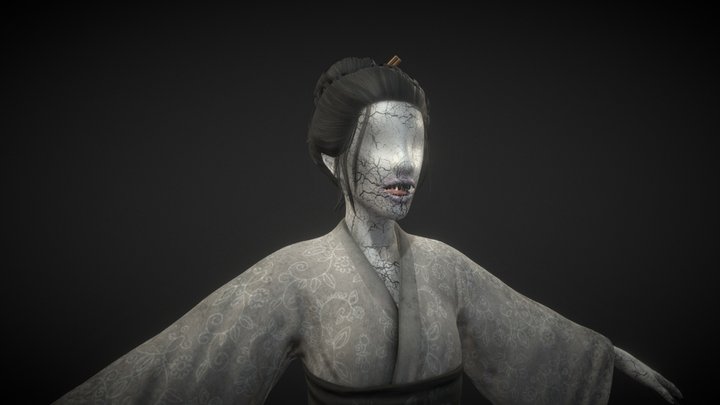 Japanese Style Demon 1: Game Character 3D Model