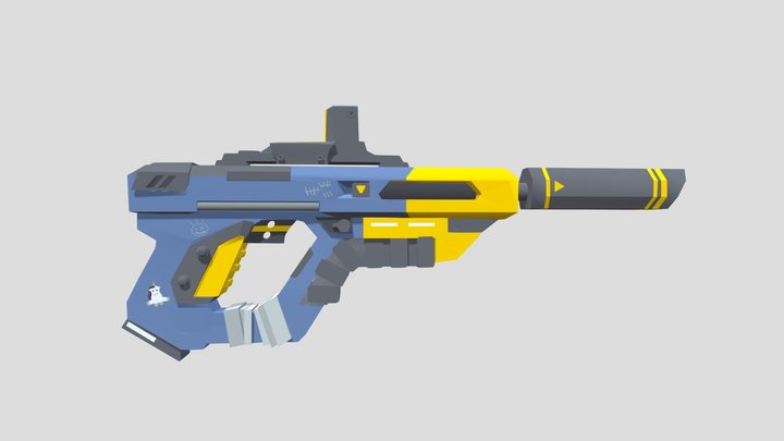 Sci-Fi Handgun 3D Model