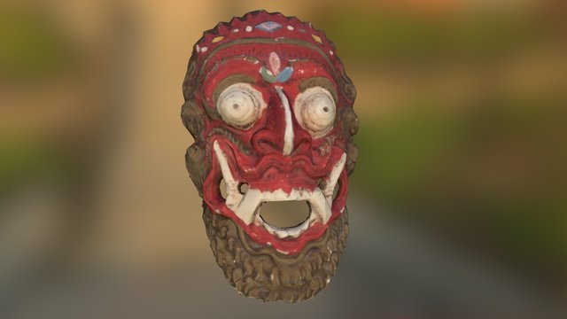 Dancing Mask from Bali - Low poly version 3D Model