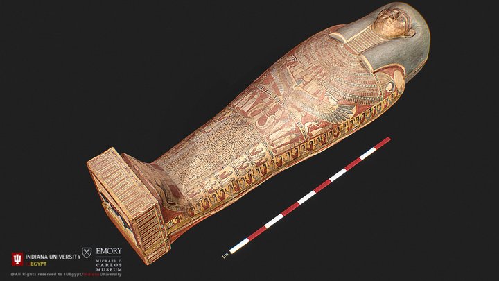 Coffin Base and Lid Of Taosiris (Animation) 3D Model