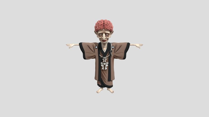 The Brain Sage - Surreal Anime Elder Character 3D Model