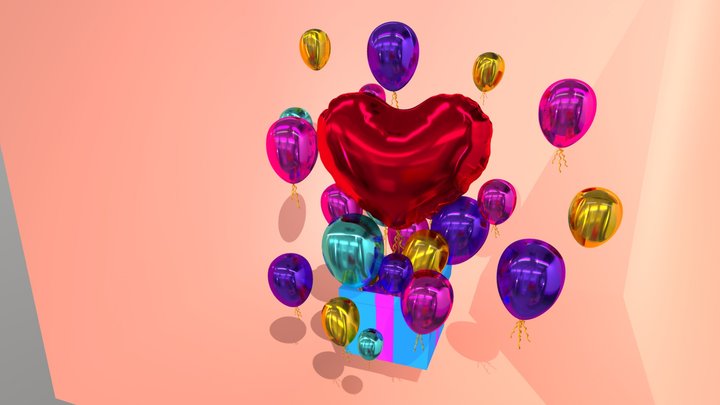 Heart Balloon 3D Model