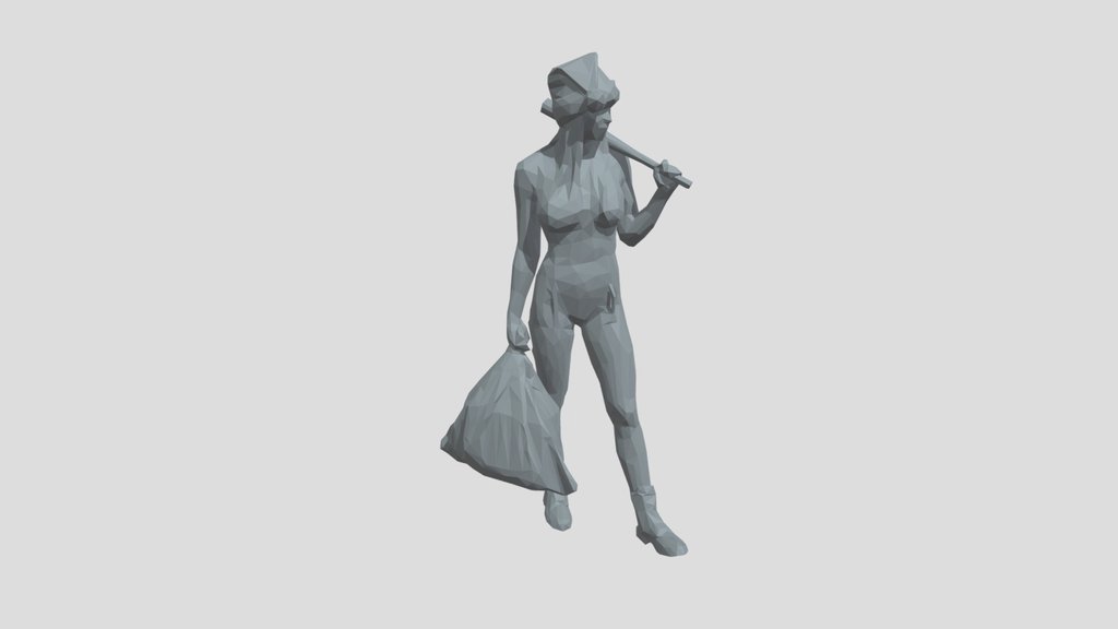 Lowpoly Christmas Girl