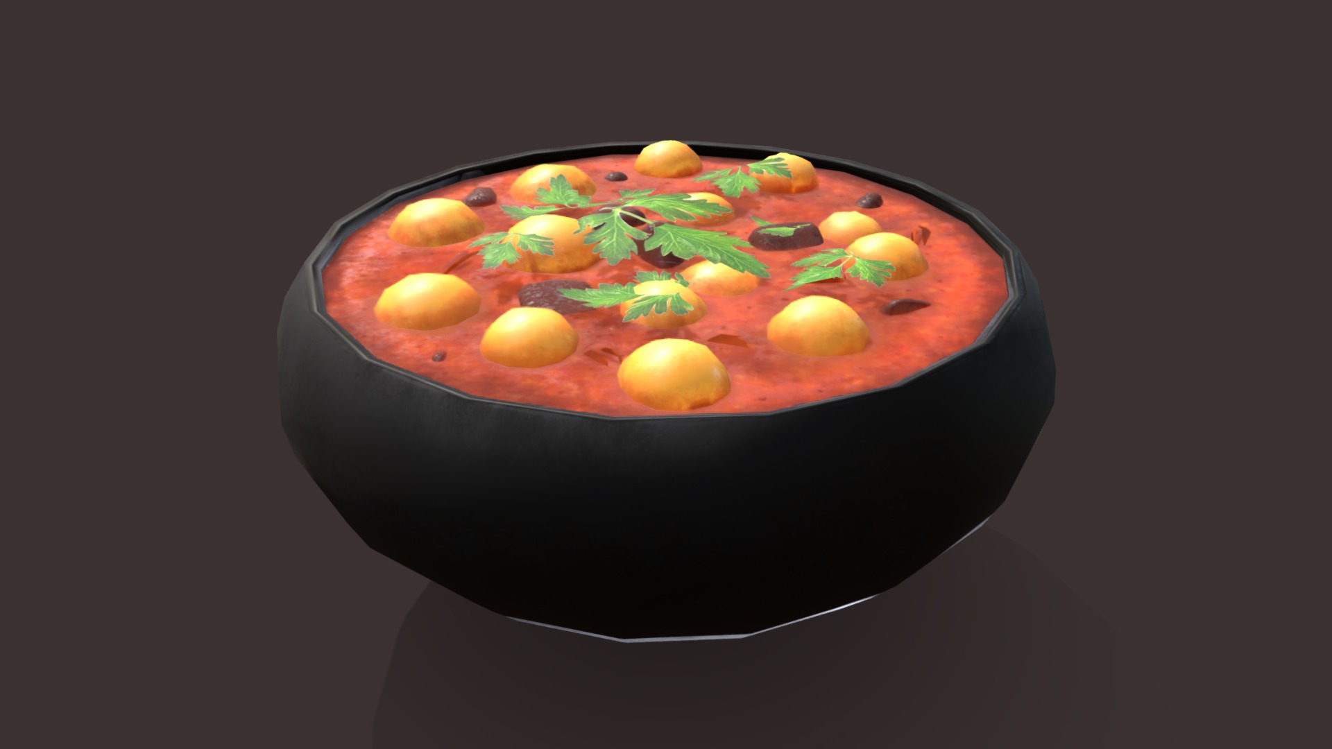 3D model Medieval Tavern Soup FBX - This is a 3D model of the Medieval Tavern Soup FBX. The 3D model is about a bowl of food.