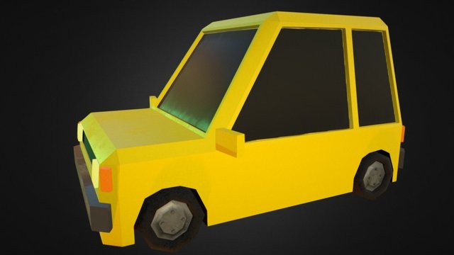 Taxi Lowpoly 3D Model