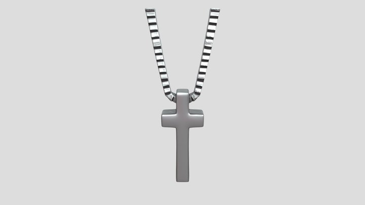 metal cross pendant necklace 3D Model