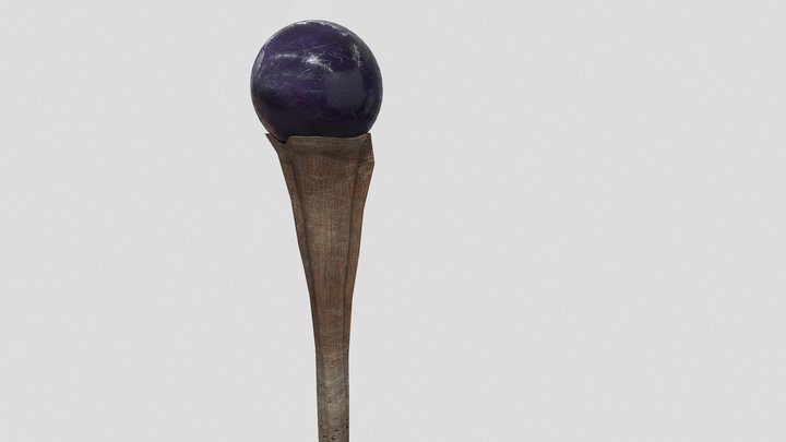 [Low Poly] Wooden Staff 3D Model