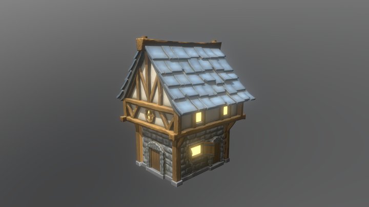 Stylized Medieval House 3D Model