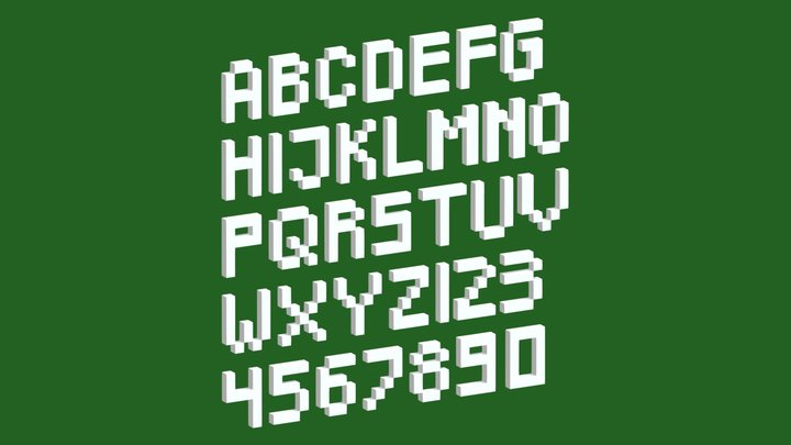 Voxel Alphabet 3D Model