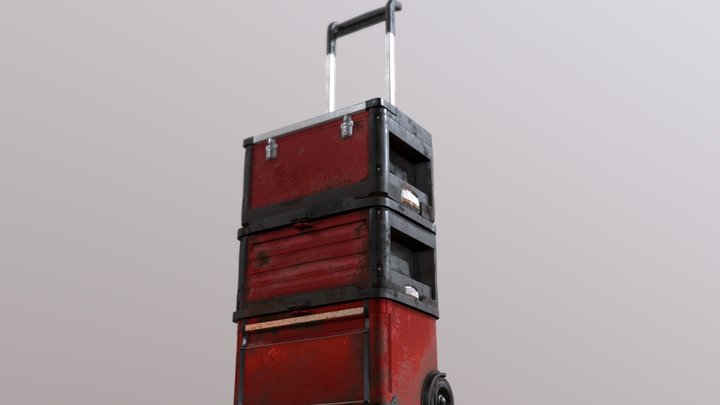 Garage Tool Box Cart 3D Model