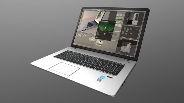 HP notebook Low-Poly Version 3D Model