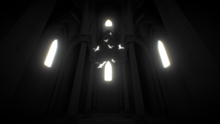 Old lowpoly cathedral 3D Model