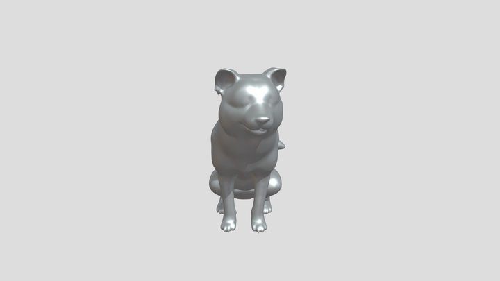Sitting dog 3D Model