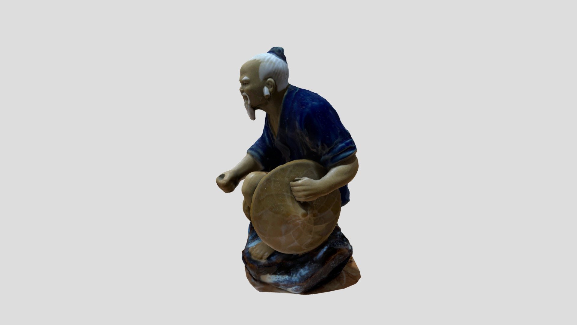 Statue of a Chinese fisherman