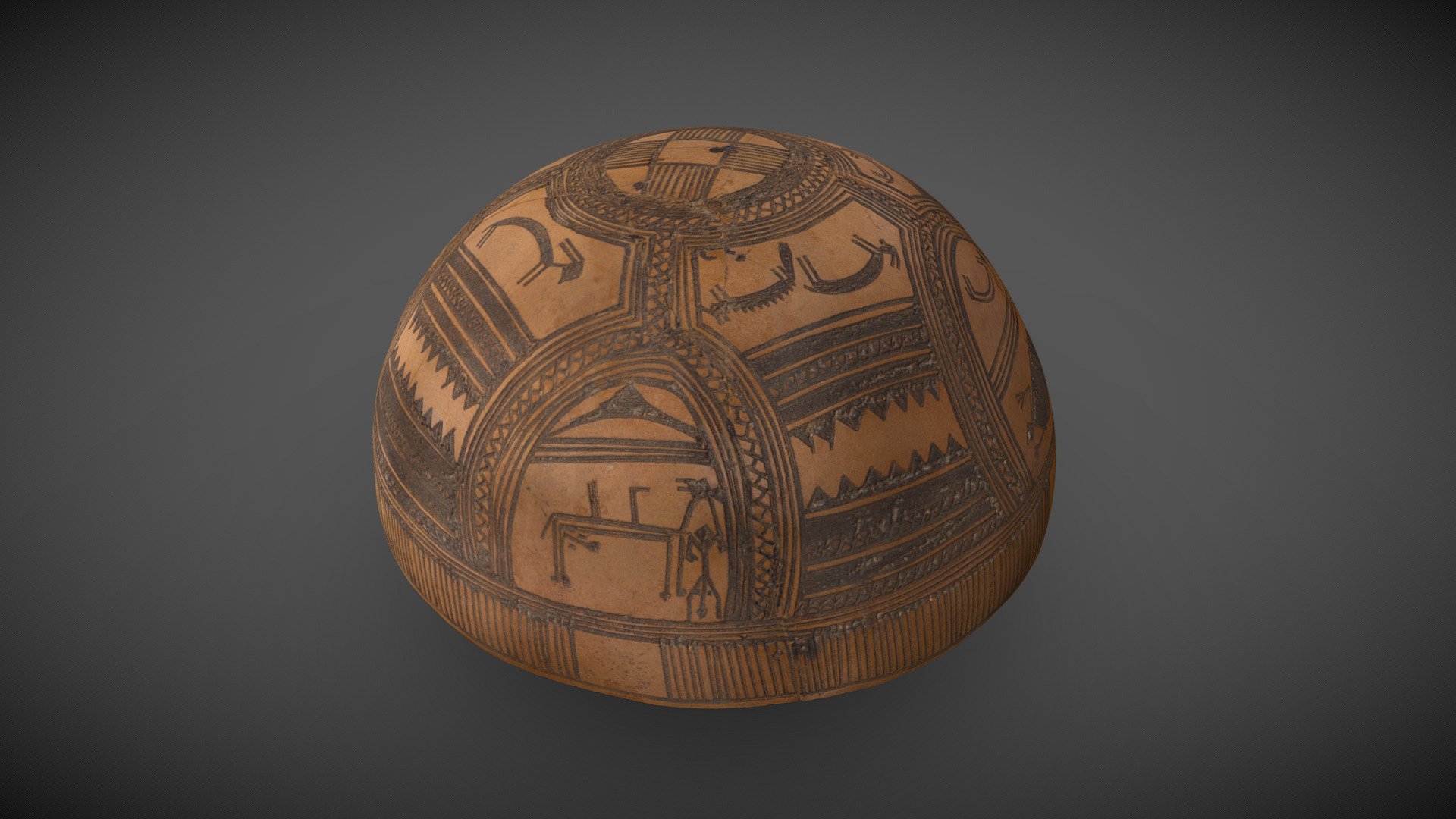 Calebasse pyrogravé - Download Free 3D model by Alienor.org, Conseil ...