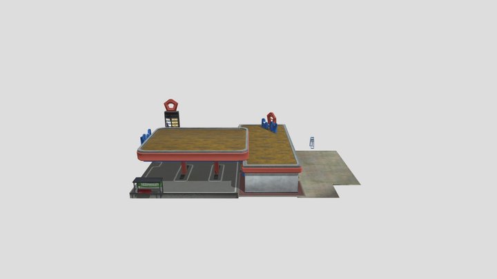 Goat Simulator Remastered Gas Station (HLOD) 3D Model