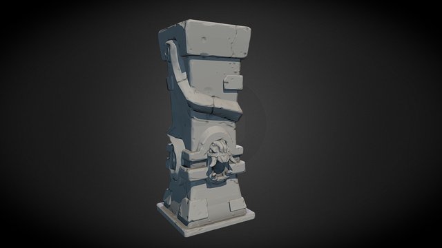 Old God's Temple - Pillar 3D Model