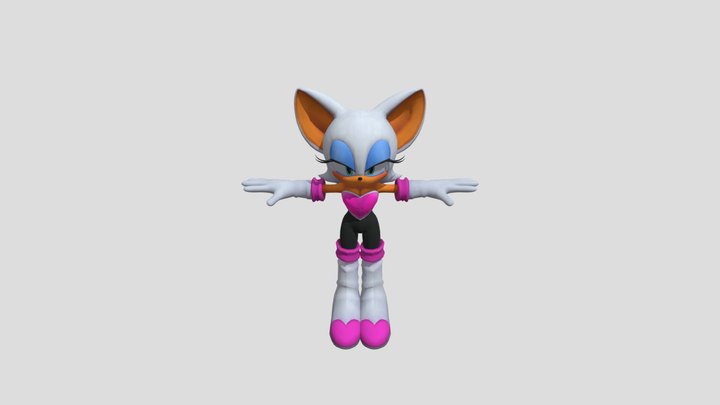 Rouge the bat stylish fixed design 3D Model
