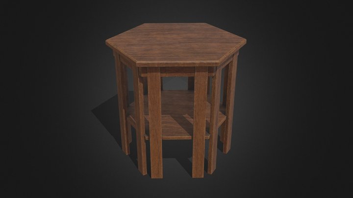 Hexagonal Table 01 3D Model