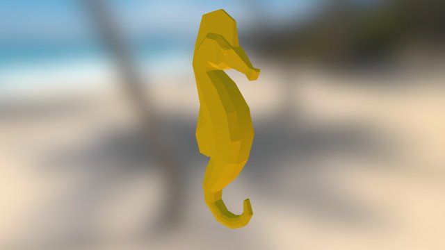 Seahorse Low Poly 3D Model