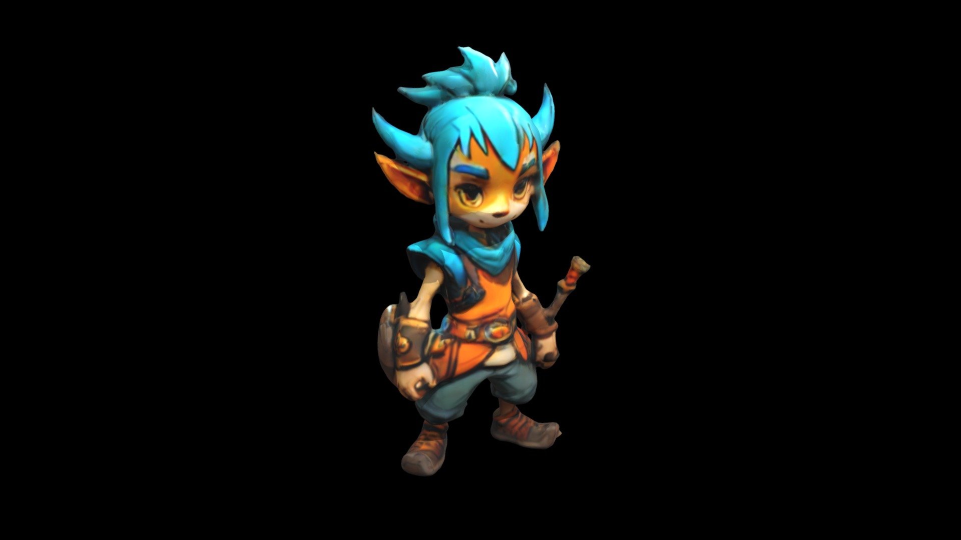 An illustration of an animated elf character sta - Download Free 3D ...
