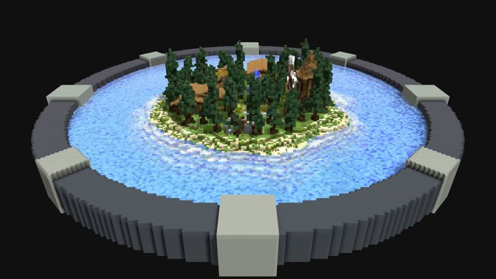 Forest Village minecraft world made by Lethioti 3D Model