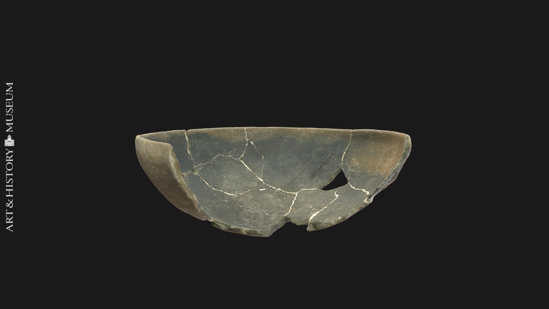 Bowl with conical base and receding rim