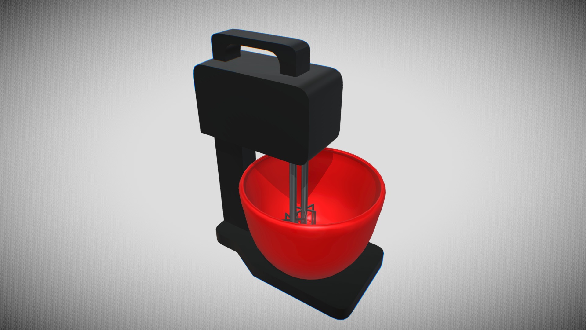 3D model Mixer – low poly - This is a 3D model of the Mixer - low poly. The 3D model is about a black and red lamp.