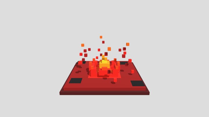 Lava Splash - Voxel 32x32 – Gratis 3D-model STL