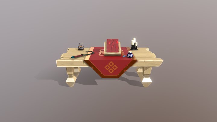 Stylised Alchemist Desk 3D Model