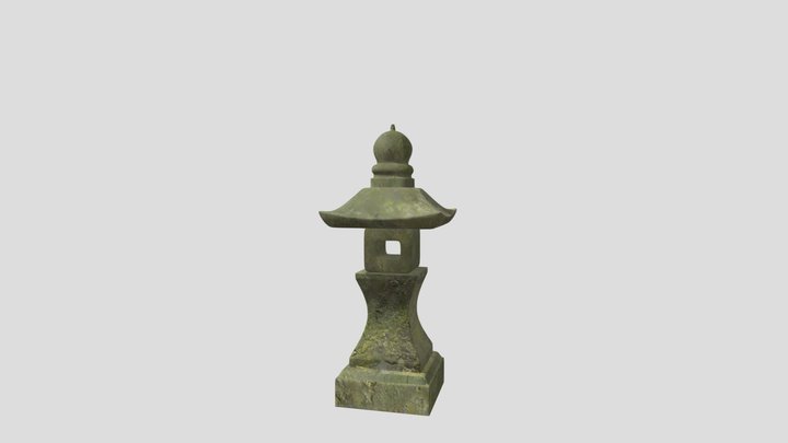 Japanese Stone Lantren 3D Model
