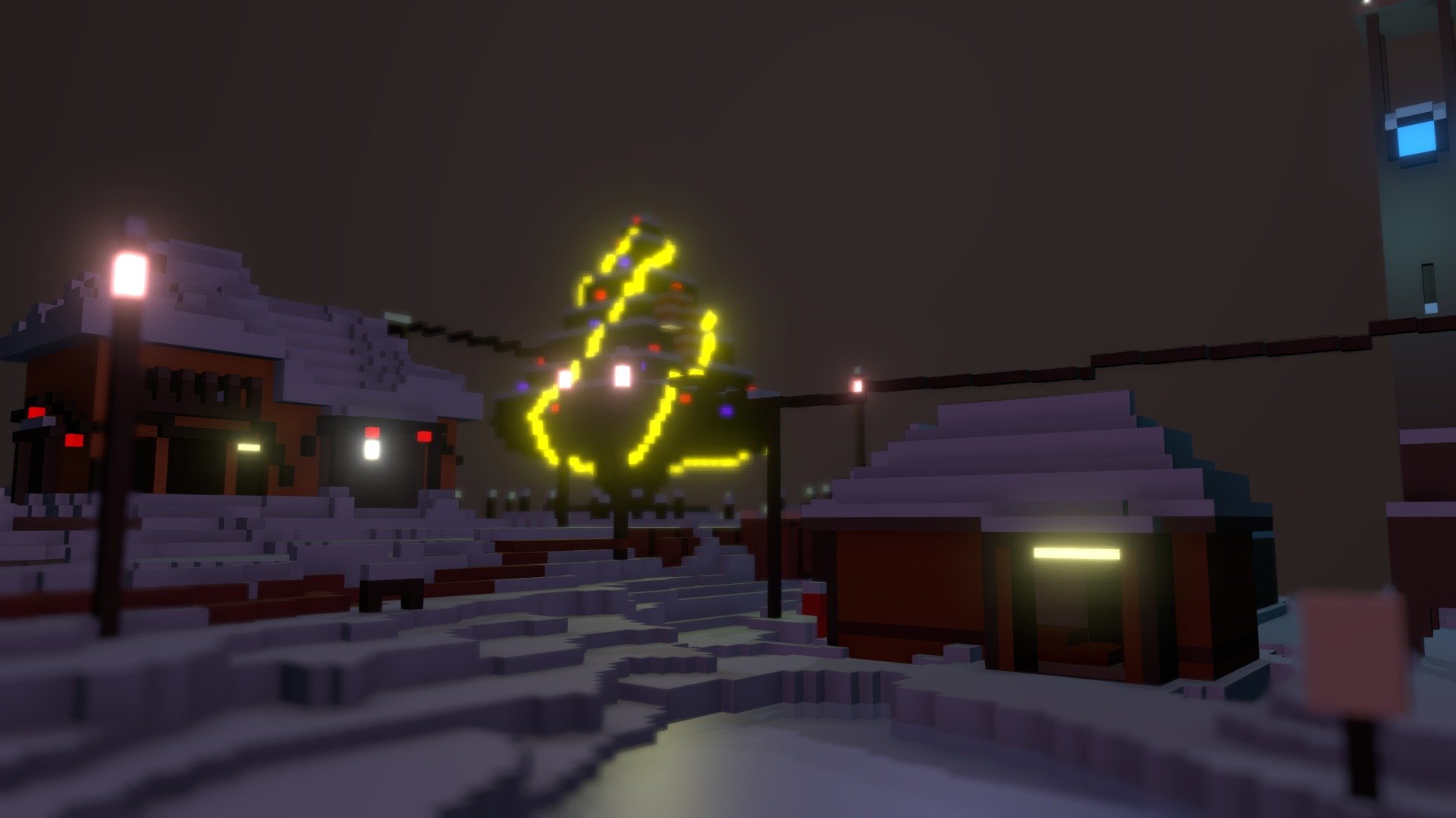 pixel chirstmas town