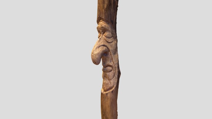 Old man wood carving 3D Model